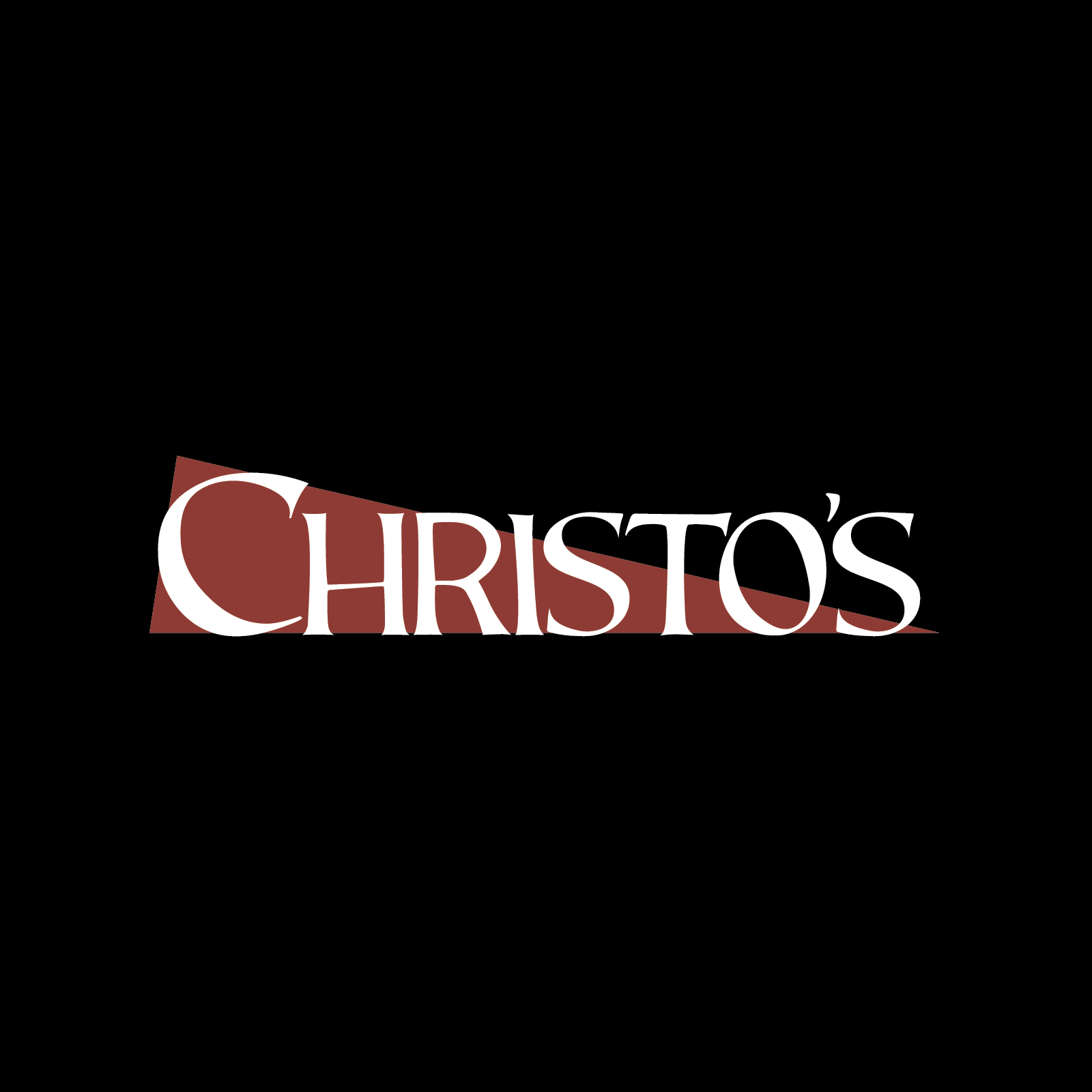 the Christo's wordmark over a red triangle